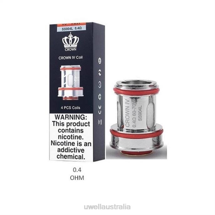 UWELL flavours - UWELL CROWN 4 REPLACEMENT COILS (4-PACK) Dual Coil 0.4ohm 448N183