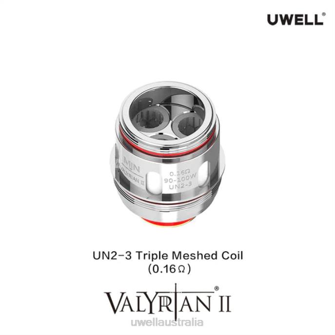 UWELL vape nicotine - UWELL VALYRIAN 2 REPLACEMENT COILS (2-PACK) UN2-3 Triple Mesh 0.16ohm 448N30