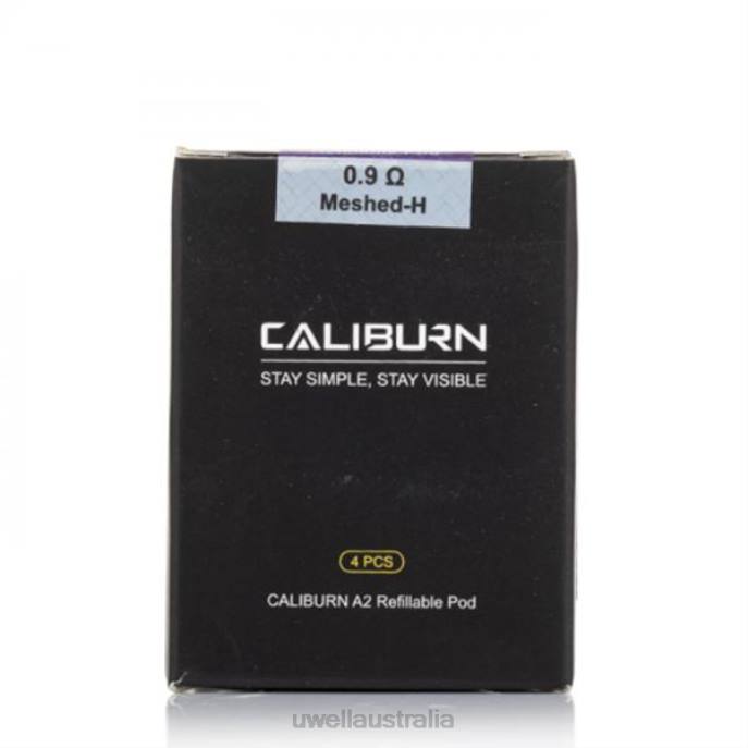 UWELL Australia - UWELL CALIBURN A2 REPLACEMENT PODS | 4-PACK FeCrAl UN2 Meshed-H 0.9ohm 448N1