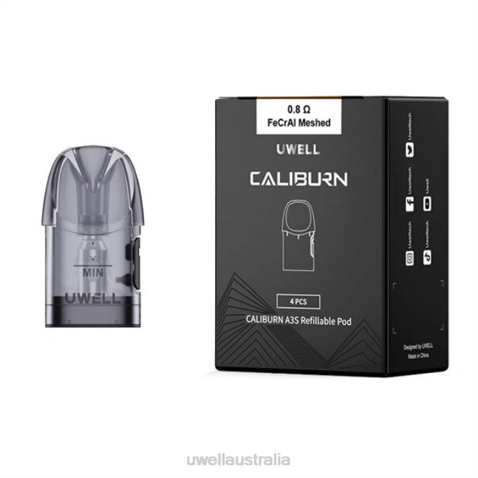 UWELL vape flavours - UWELL CALIBURN A3 REPLACEMENT PODS | 4-PACK 0.8ohm 2 448N19