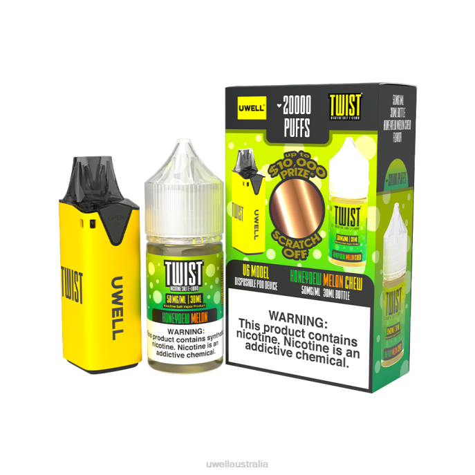 UWELL flavours - UWELL V6 DISPOSABLE DEVICE + DADDY'S VAPOR 30ML JUICE - COLLAB BUNDLE CLR: Blue/FLV: Blue Raspberry Peach 50mg 448N203