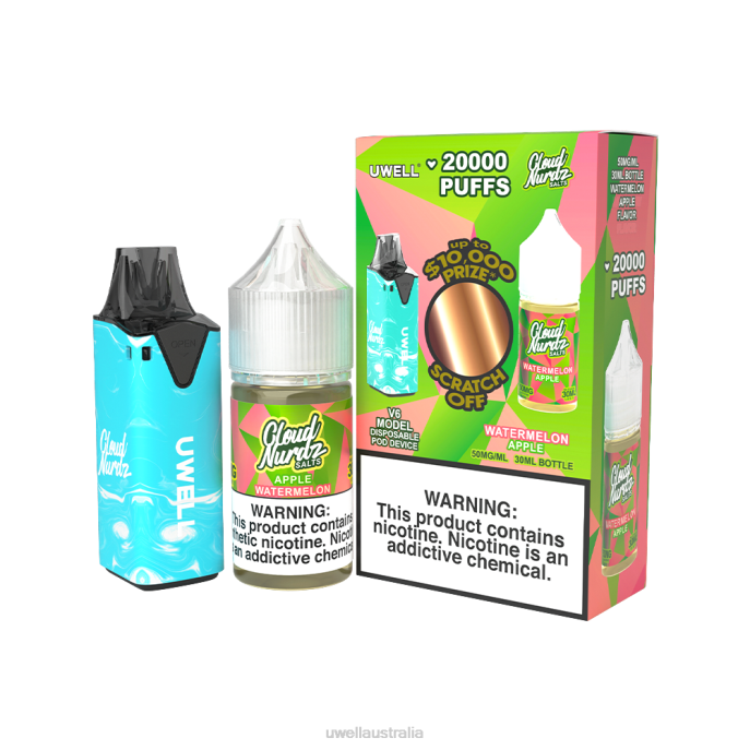 UWELL flavours - UWELL V6 DISPOSABLE DEVICE + DADDY'S VAPOR 30ML JUICE - COLLAB BUNDLE CLR: Blue/FLV: Blue Raspberry Peach 50mg 448N203