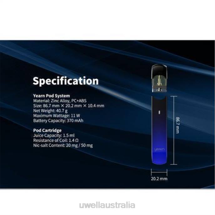 UWELL vape Australia - UWELL YEARN POD DEVICE (PODS NOT INCLUDED) Grey 448N256