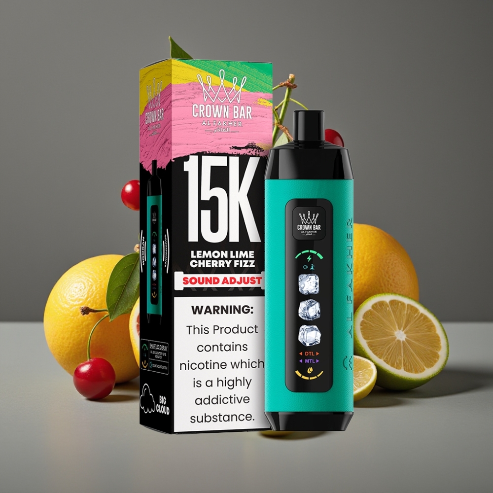 Al Fakher 15k Ice Adjust Clouds 15000 Puffs 22mL 5mg Disposable Lemon Lime Cherry Fizz