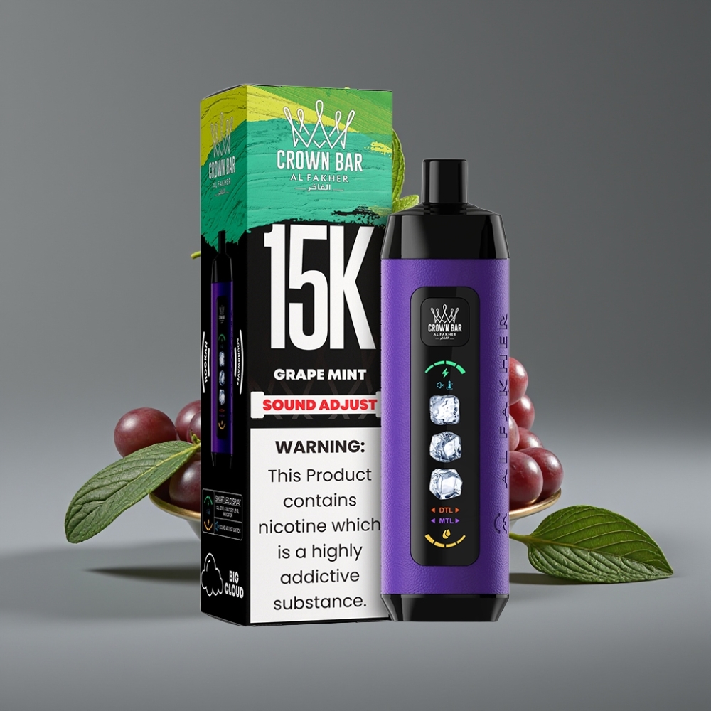 Al Fakher 15k Ice Adjust Clouds 15000 Puffs 22ml Grape Mint Disposable