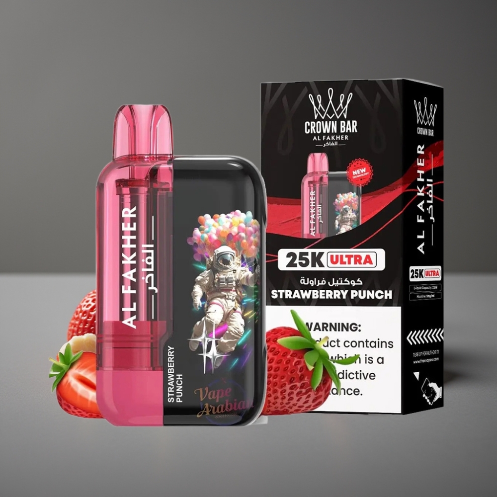 Al Fakher Crown Bar 25K Strawberry Punch Disposable Vape