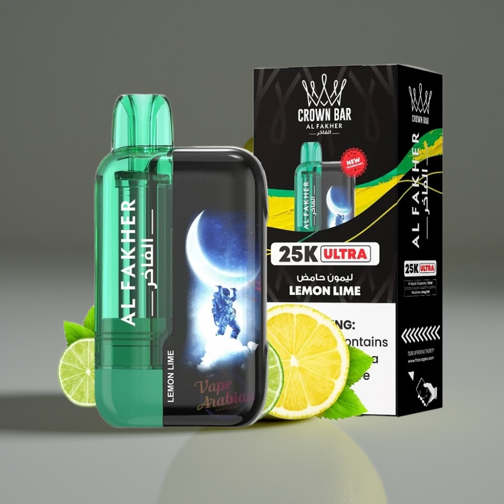 Al Fakher Crown Bar 25K Ultra 22mL Lemon Lime Disposable Vape