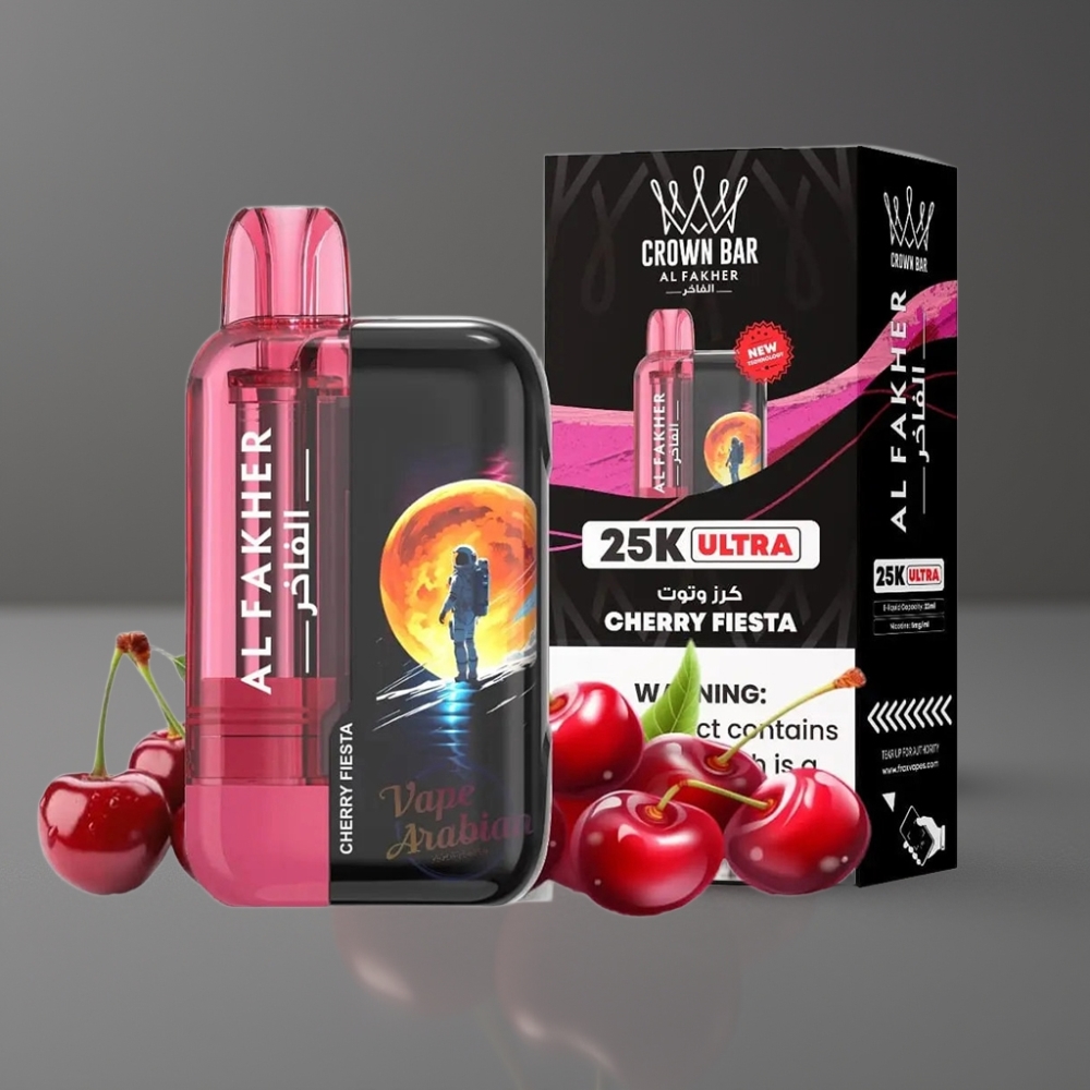 Al Fakher Crown Bar Ultra 25K Cherry Fiesta 22mL Mesh Disposable
