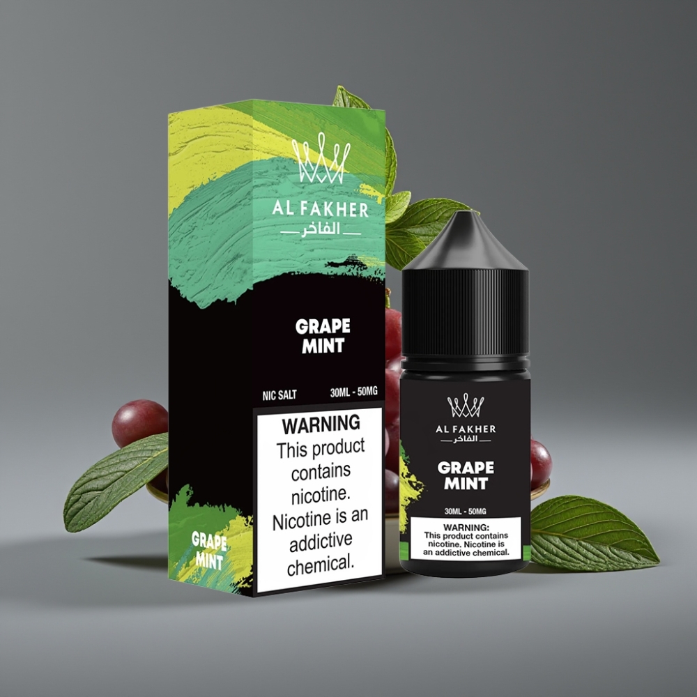 AL Fakher Nicotine Salt 30ml Grape Mint 50MG Pod Vape Liquid