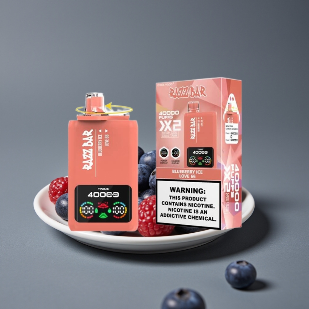 Razz Bar 40000 Puffs Mesh Coil Blueberry Ice Love 66