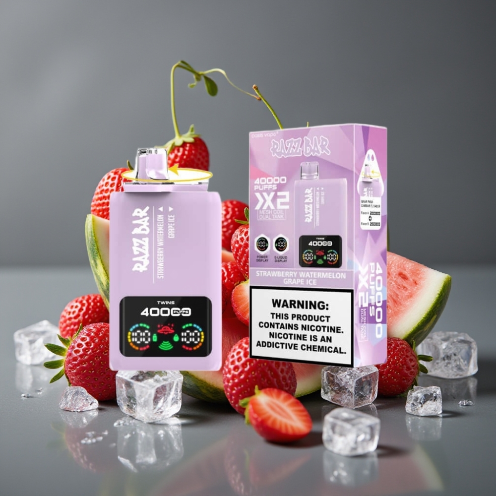 Razz Bar 40000 Puffs Strawberry Watermelon Grape Ice Disposable Vape Mesh Coil Type-C