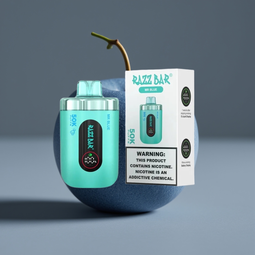 Razz Bar 50K Puffs Mr Blue Mesh 1.0Ohm Disposable