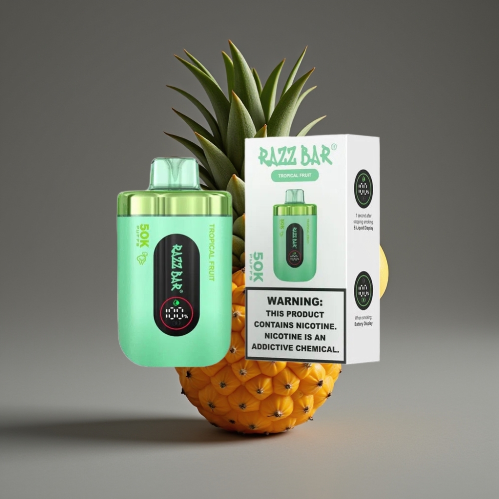 Razz Bar 50K Puffs Tropical Fruit Disposable Vape 1.0 Ohm Mesh