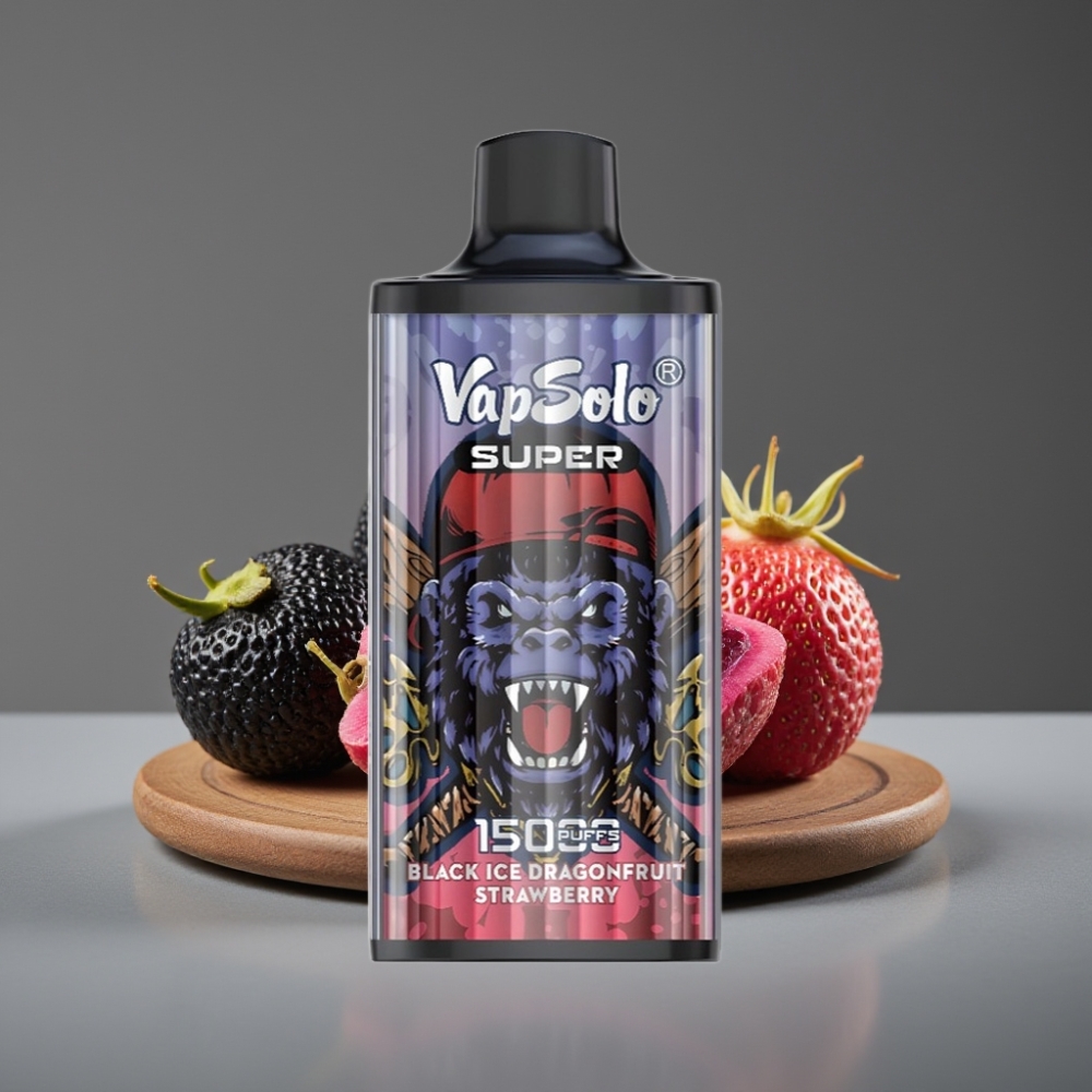 Vapsolo Super 15000 Puffs Black Ice Dragonfruit Strawberry 40ml Type-C