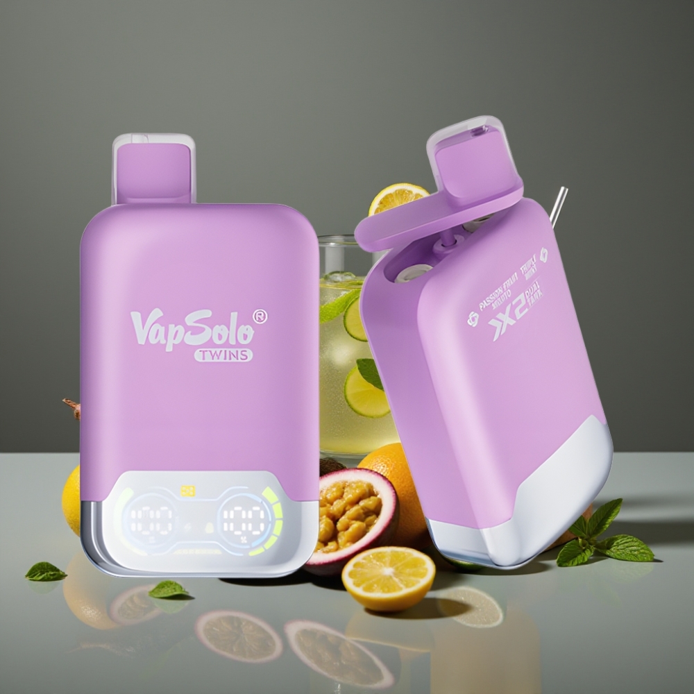 Vapsolo Twins 20000 Puffs 40ml Passion Fruit Mojito & Triple Mint