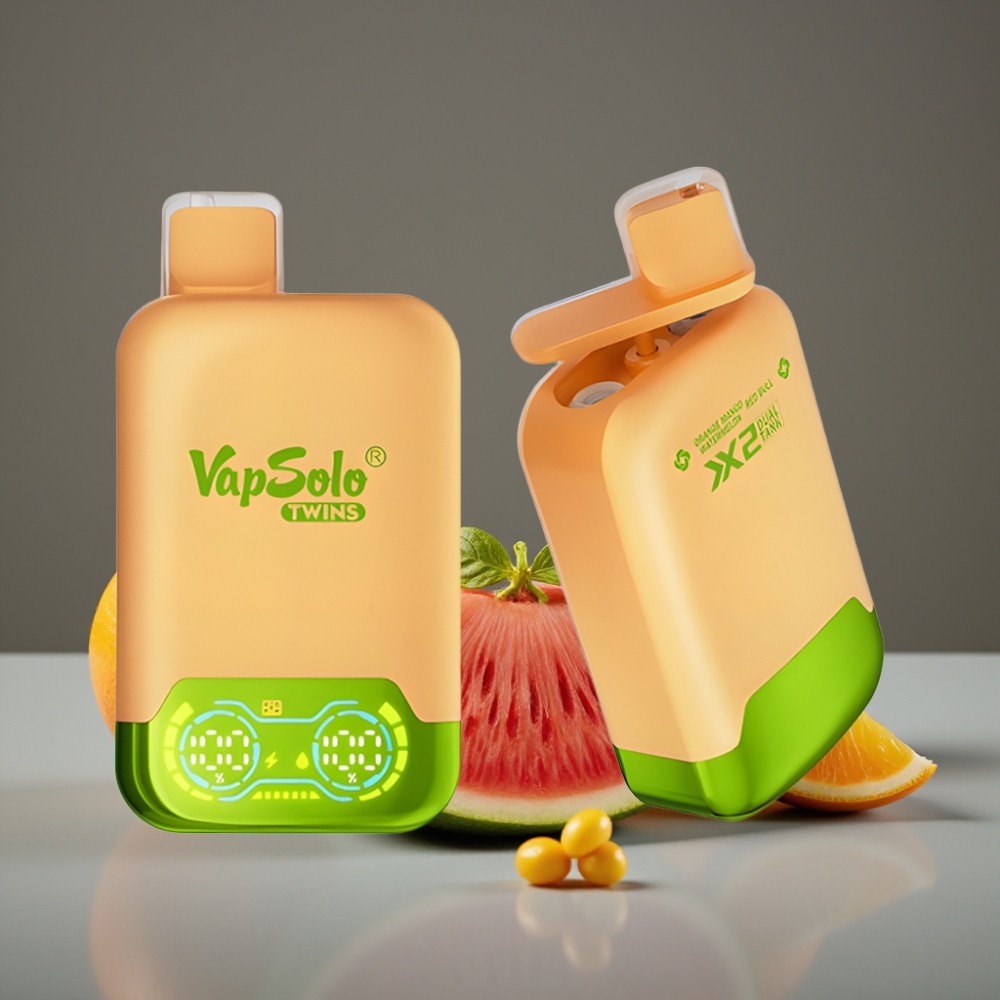 Vapsolo Twins 20000 Puffs Dual Tank Orange Mango Watermelon & Red Bull