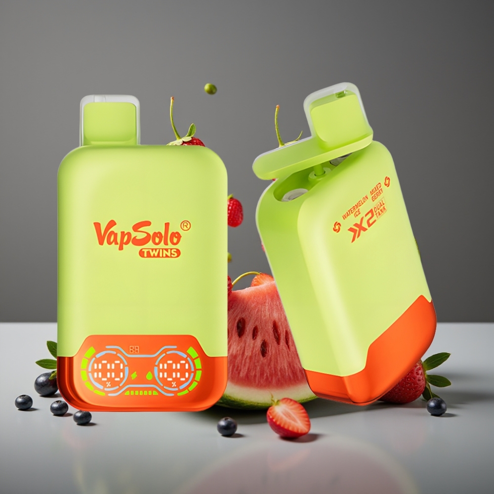 Vapsolo Twins 20000 Puffs Dual Tank Watermelon Ice & Mixed Berry