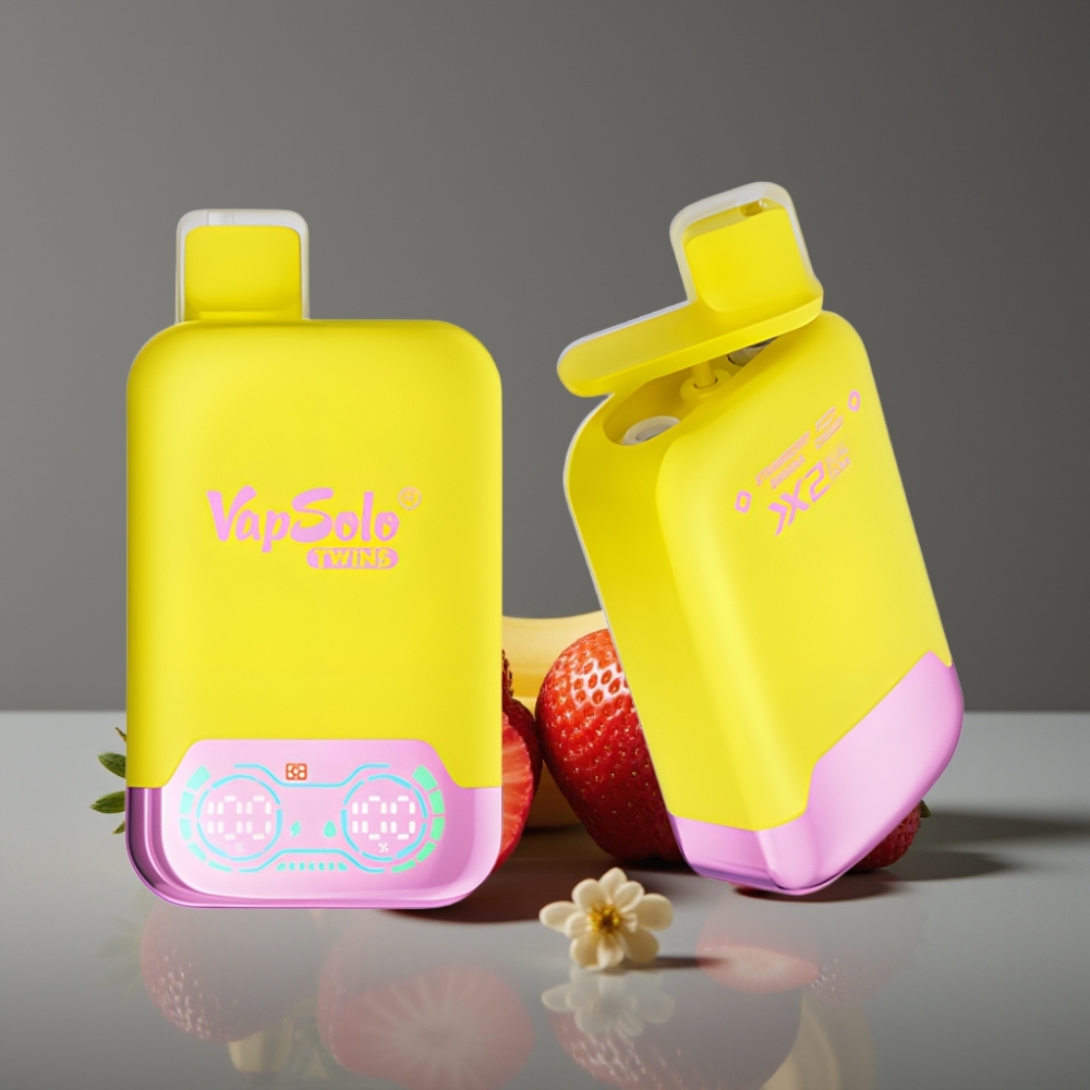 Vapsolo Twins 20000 Puffs Strawberry Banana & Fizzy Cherry 40ml Type-C