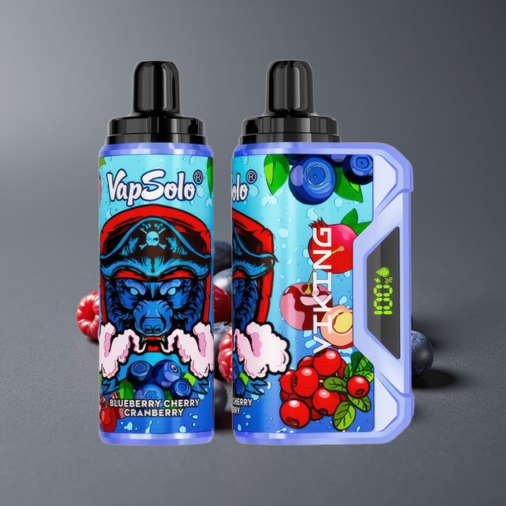 VapSolo VIKING 12000 Puffs 22ml Blueberry Cherry Cranberry Disposable Vape
