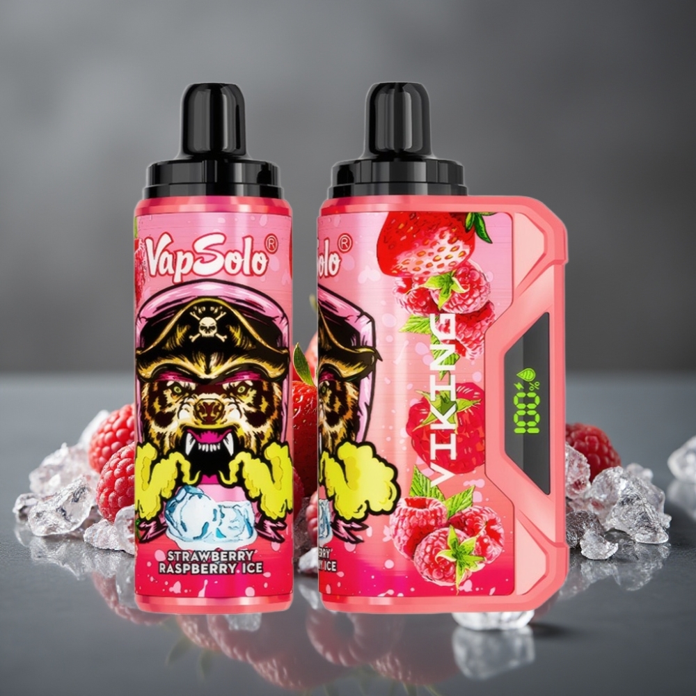 VapSolo VIKING 12000 Puffs 22ml Strawberry Raspberry Ice Disposable Vape