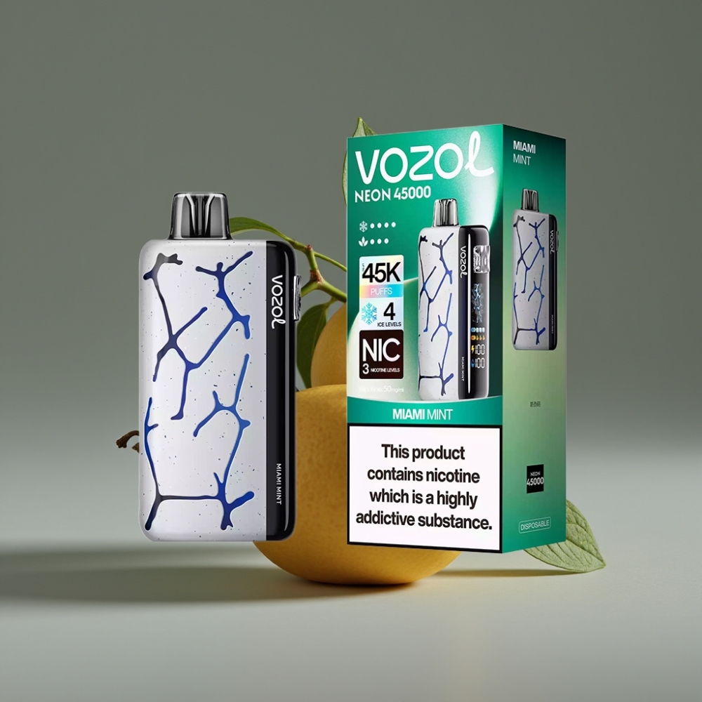 Vozol Neon 45K 45000 Puffs 20ml 50mg Miami Mint Disposable Vape