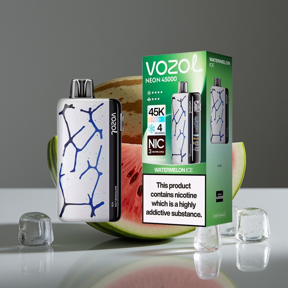 Vozol Neon 45K 45000 Puffs 20ml 50mg Watermelon Ice Disposable Vape