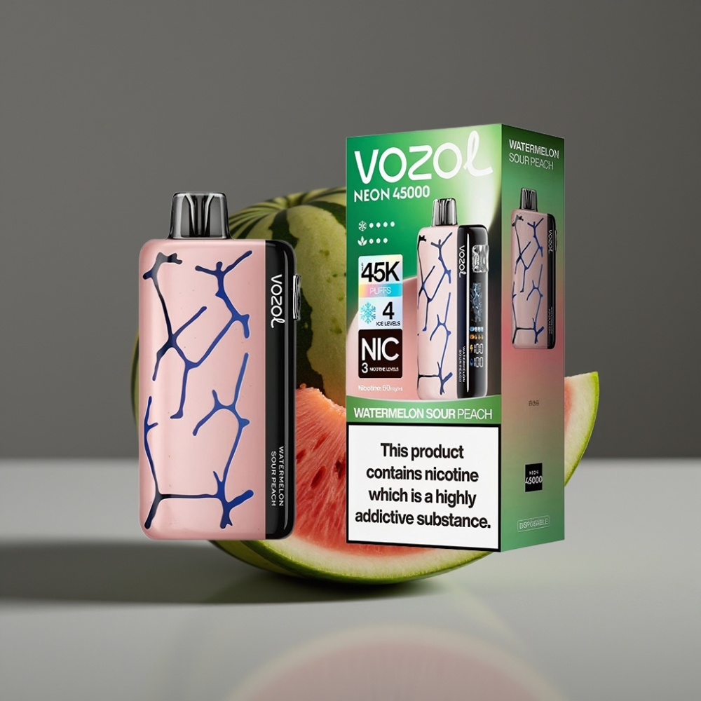 Vozol Neon 45K 45000 Puffs 20ml 50mg Watermelon Sour Peach