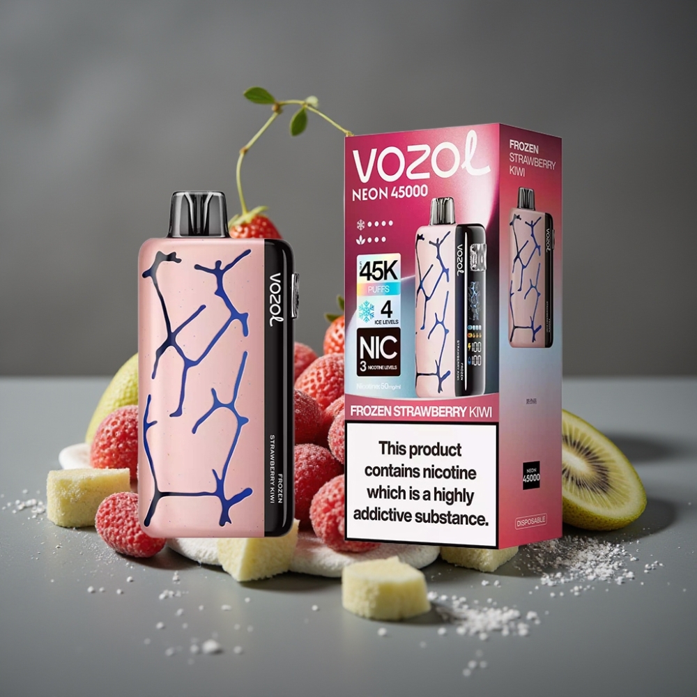 Vozol Neon 45K 45000 Puffs 20ml Ice Airflow Disposable Frozen Strawberry Kiwi