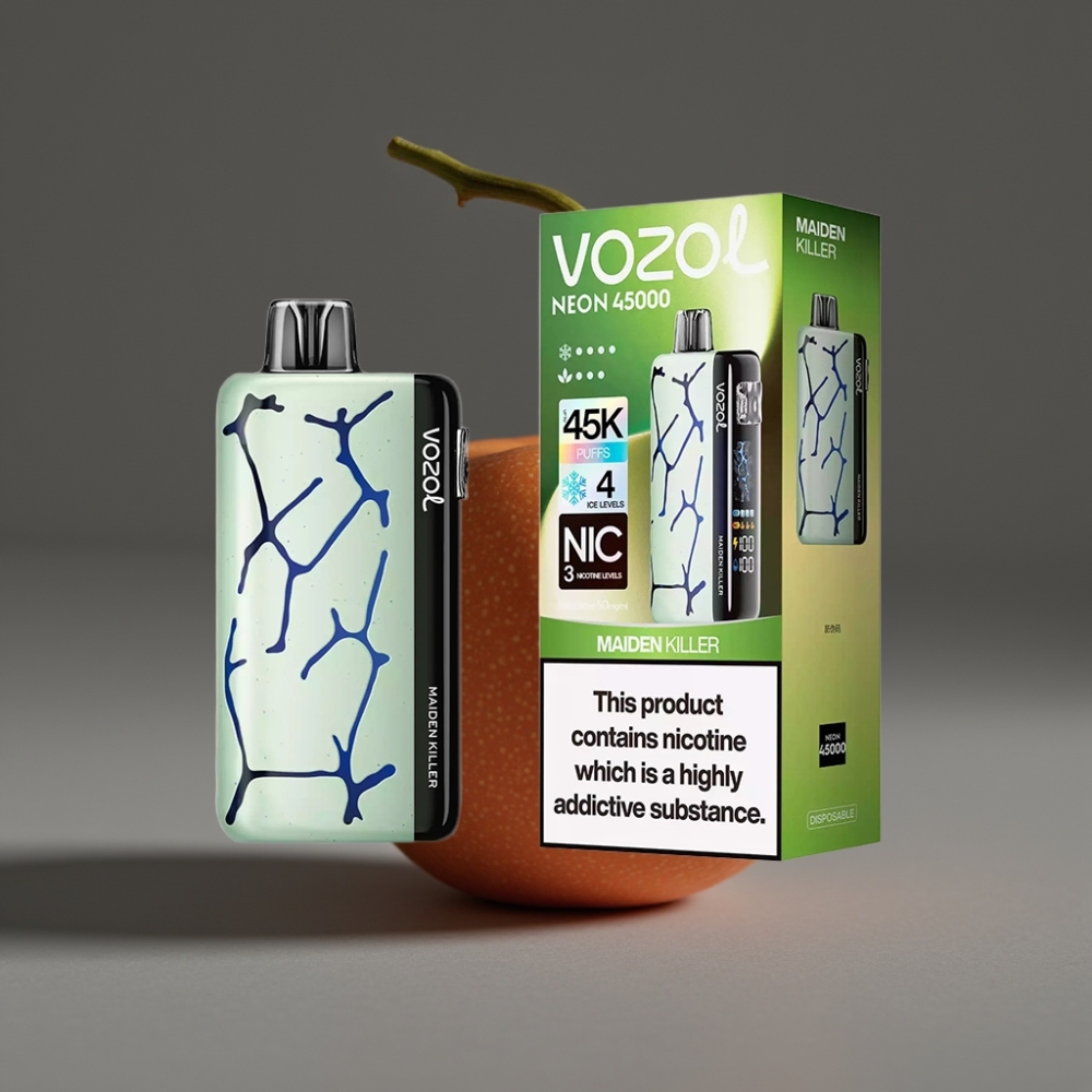 Vozol Neon 45K 45000 Puffs 20ml Ice Airflow Mesh Disposable Vape Maiden Killer