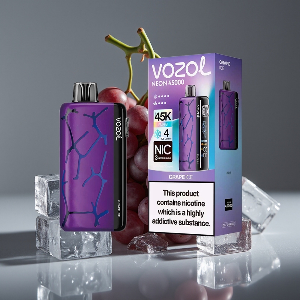 Vozol Neon 45K 45000 Puffs 20ml Mesh Ice Adjustable Disposable Vape Grape Ice