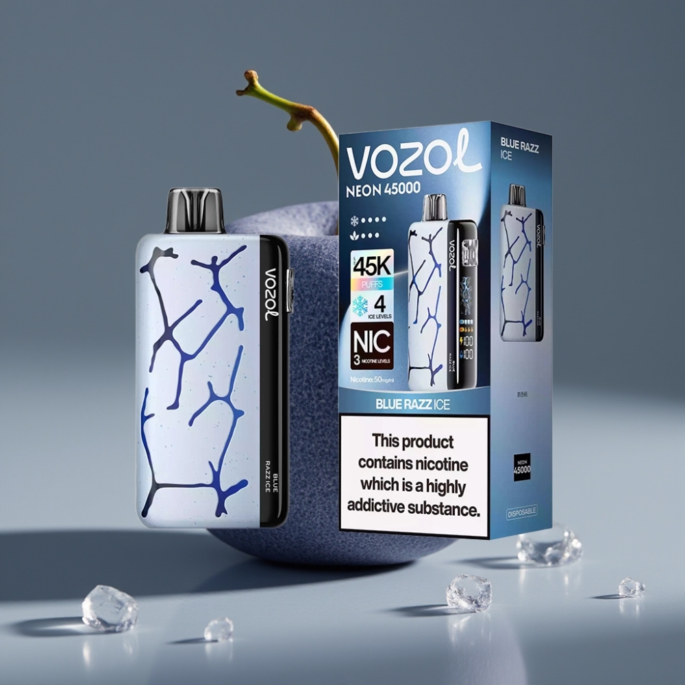 Vozol Neon 45K 45000 Puffs 20ml Mesh Ice Airflow Disposable Blue Razz Ice