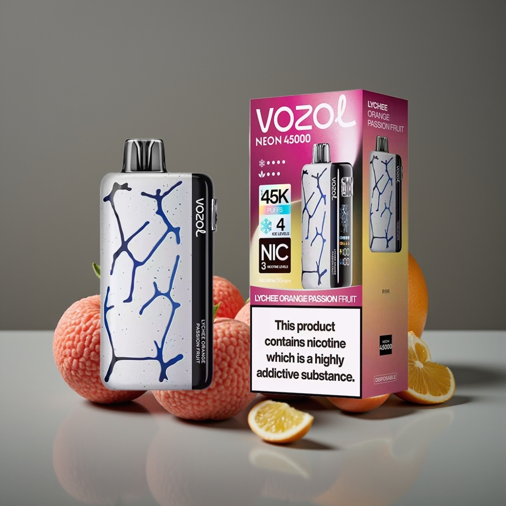 Vozol Neon 45K 45000 Puffs 20ml Mesh Ice Lychee Orange Passion Fruit