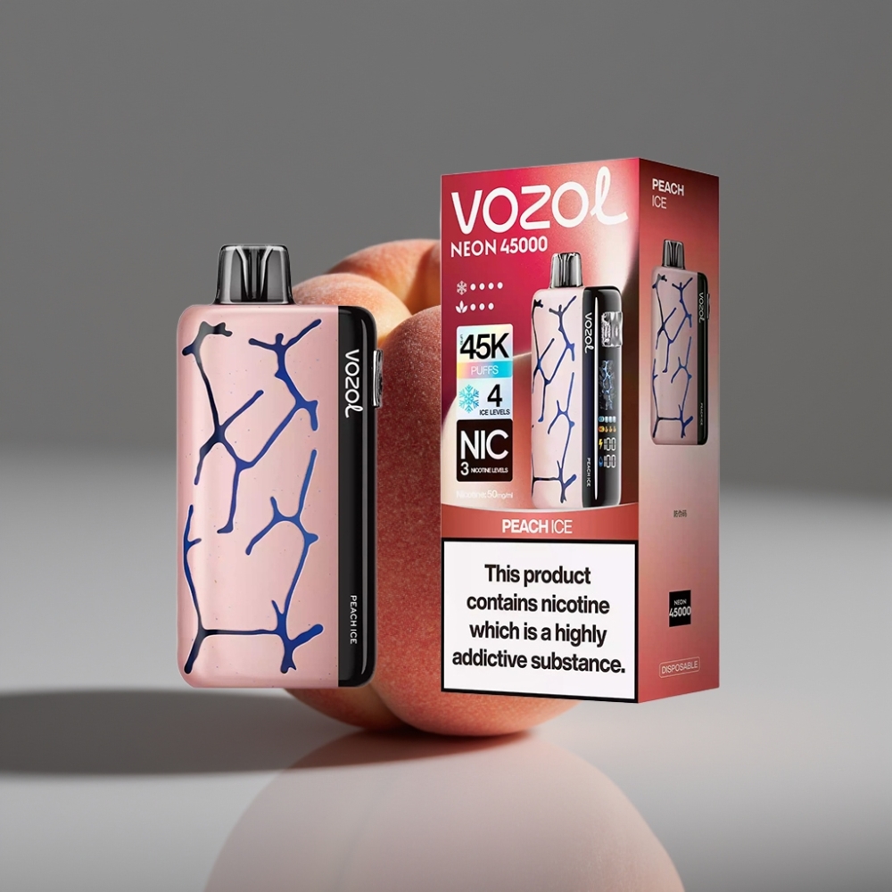 Vozol Neon 45K 45000 Puffs 20ml Mesh Peach Ice Disposable Vape