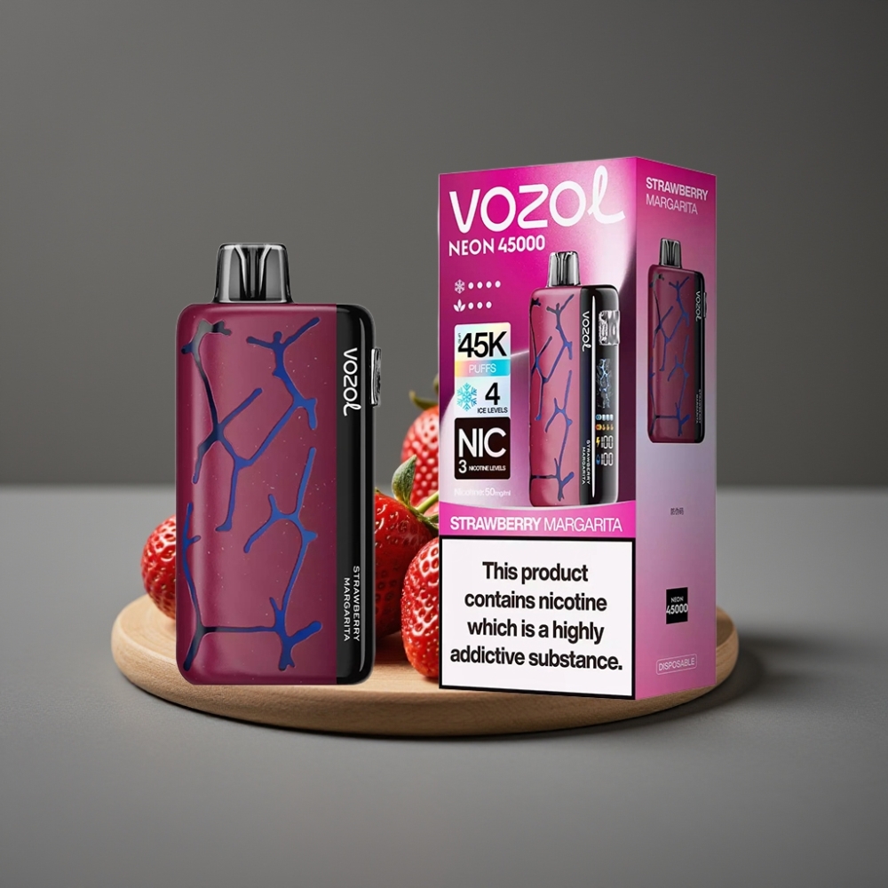 Vozol Neon 45K 45000 Puffs Adjustable Ice Airflow Strawberry Margarita